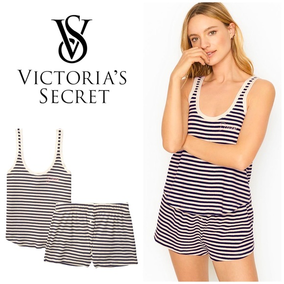 Victoria's Secret Other - NWT Victoria’s Secret Stripped Thermal Short Set